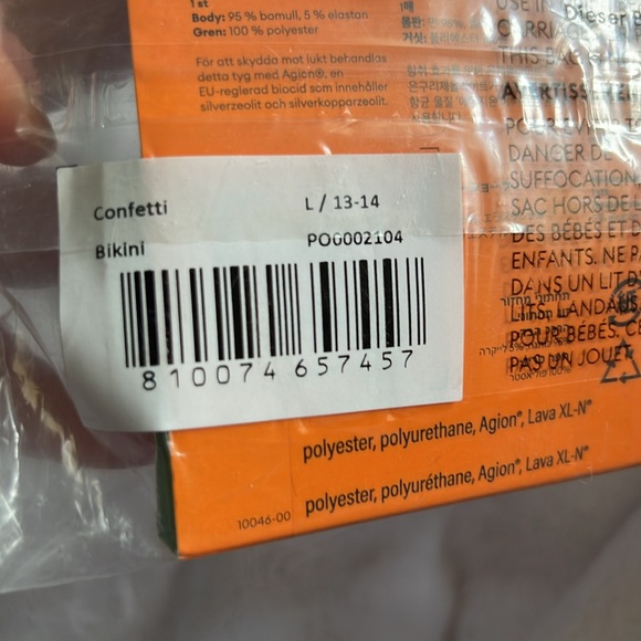 New in plastic!!!  Thinx Teen Period Underwear size L 13/14 bikini confetti - Picture 3 of 4